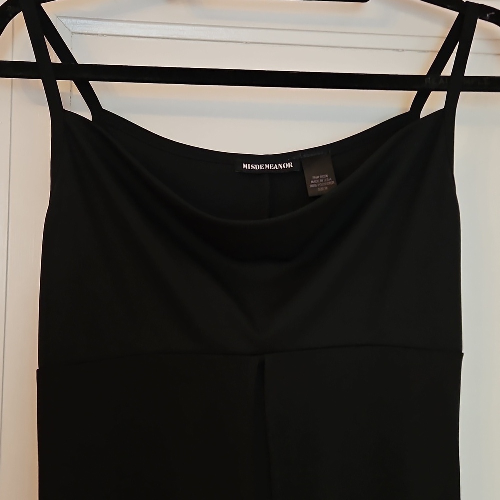 Semi-Formal Black Maxi Dress, Sheer Outer Layer, Front Slit, Sz M - Picture 3 of 13